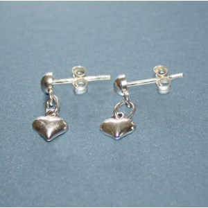 Dangling Hearts Sterling Silver Earrings